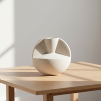 Mini vase décoratif de table en céramique ARM LVG, forme sphérique sculpturale, design géométrique ajouré, pour la maison