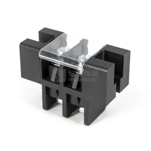 Feed Through Wall Power Terminal Block High Current 100A DC Connector Panel Mount for Battery Pack Black Color