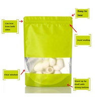 Petit sac d'emballage alimentaire en plastique autoportant avec logo personnalisé, fermeture éclair auto-scellante, estampage à chaud, emballage pour céréales/grains de café
