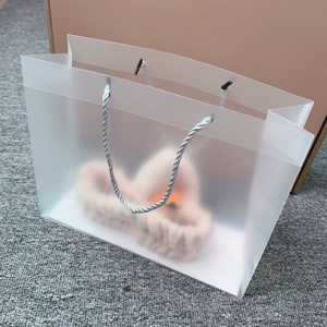 กระเป๋าโท้ทพลาสติกใสกันน้ำกระเป๋าถือพิมพ์ลายสำหรับของขวัญ - Product Image 3