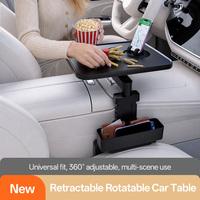 Table de console centrale universelle pour voiture, plateau de repas rotatif à 360 degrés, bureau pour ordinateur portable avec angle réglable et organisateur de rangement