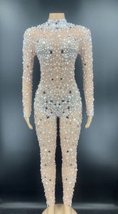 Mono transparente <span class=keywords><strong>de</strong></span> malla con diamantes <span class=keywords><strong>de</strong></span> imitación <span class=keywords><strong>para</strong></span> mujer, traje <span class=keywords><strong>de</strong></span> <span class=keywords><strong>fiesta</strong></span> <span class=keywords><strong>de</strong></span> graduación, cumpleaños, escenario - Product Image 3