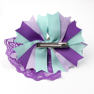 Pinzas para el Cabello con Encaje Grande de 6'' con Pedrerí<span class=keywords><strong>a</strong></span>, Lazos para el Cabello con Rosa en el Centro, Accesorios Elegantes para el Cabello - Product Image 5