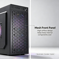 Gabinete de PC Micro ATX Meway Mesh Front con Ventilador RGB, Mini Torre de Acero SPCC, Compatible con PSU ATX, Chasis Personalizado para Juegos y Oficina, en Stock