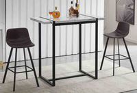 Ensemble de tabourets de bar de table de console longue de style européen moderne meubles de maison en bois-vente en gros d'usine