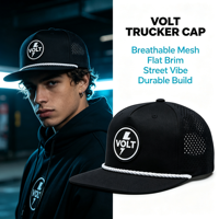 Casquette Snapback avec logo personnalisé, séchage rapide, respirante, imperméable, patch en caoutchouc avec logo VOLT, 100% polyester, découpe laser, trous perforés