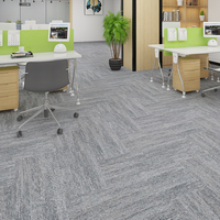 PP-Schlingenflor-Teppichfliesen mit PVC-Rücken, schönes Design, gewerbliche Büro-Teppichfliesen für Brandschutz