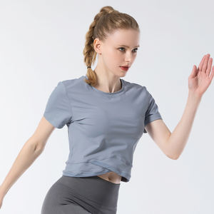 <b>Women's</b> Plaid Seamless Eco-Friendly Nylon Ice Breathable Short Sleeve Yoga <b>Tank</b> <b>Top</b> Sets for <b>Gym</b> & Fitness - Product Image 1