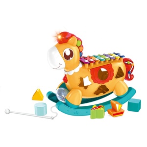 5 In 1 Hobbelpaard Vorm Acht Tinten Baby Klop Orgel Piano Speelgoed Muziekinstrument Voor Kinderen Xylofoon Muziek Speelgoed vormen Sorter - Product Image 1