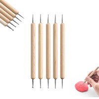 24 Pièces/ensemble Poterie Ensemble D'outils De BRICOLAGE En Céramique D'argile En Bois Poignée Forme Modélisation Sculpture En Argile de Poterie Outils Kit