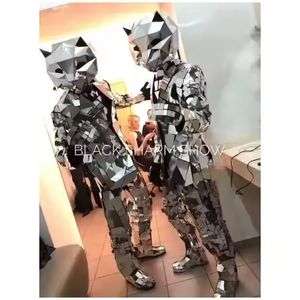 Disfraces de Espejo Plateado para Personaje de Bar, Discoteca, Parque de Atracciones o <span class=keywords><strong>Crucero</strong></span> para DJ, Club, Fiesta y Escenario de Discoteca - Product Image 1