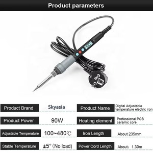 Kit d'outils de soudage 90W, <span class=keywords><strong>fer</strong></span> à <span class=keywords><strong>souder</strong></span> électrique avec contrôle de température numérique LCD, 100-240V AC - Product Image 3