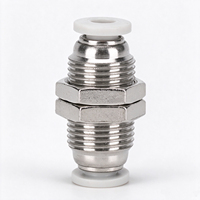 Raccord pneumatique à emboîtement rapide ZhaoLian série PM pour panneau, connecteur rapide pour tubes PU PA (laiton nickelé POM)