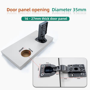 Bisagras Hidráulicas Ocultas Consun Auto Soft Close para Muebles de Cocina, Ajustables, Negras, con Cierre Suave - Product Image 3