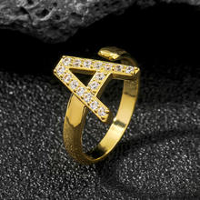 26-Letter Zircon Gold Ring