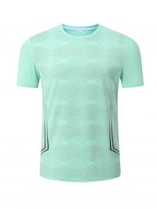T-shirt de sport décontracté pour homme avec logo personnalisé brodé et imprimé, séchage rapide, en Spandex/Polyester 180 grammes, manches courtes, design vierge - Product Image 4