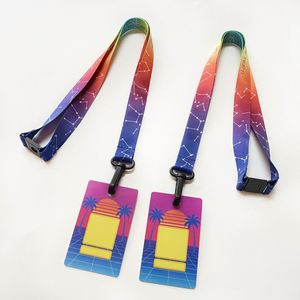 Factory Price Custom Design Tear Resistant Folk Art Lanyard Keychain Neck Strap Printed Sublimation Polyester Lanyards with Logo - Product Image 1