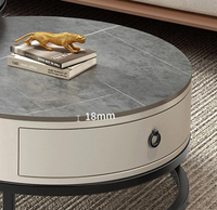 Dalle de roche moderne et table basse en verre avec cadre en métal Design de luxe léger de petite taille pour le salon