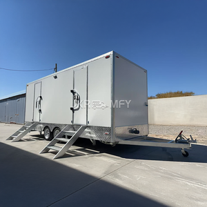Toilettes publiques portables à 2 postes avec douche, remorque de toilettes mobiles de luxe VIP, remorques sanitaires, toilettes portables - Product Image 6