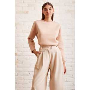 Sudadera Oversize de Cuello Redondo para Mujer, Tejida con Paja, Manga Regular - Product Image 3