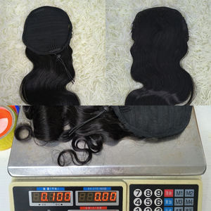 Letsfly 9A Ponytail Human <b>hair</b> <b>Extensions</b> Natural Black 10-30 Inches Water Wave Human <b>Hair</b> <b>Hair</b> Weft Double Weft - Product Image 4