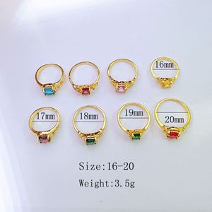 <b>Cheap</b> Classic Gold Plated Cubic 4 Claw <b>Crystal</b> Zircon Ring Design Mix Stone Diamond Rhinestone Engagement Finger Rings for Women - Product Image 6