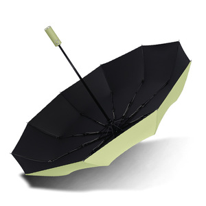 Reverse Umbrella Automatic Foldable Rain And Sun Protection Car Friendly With Reflective Edge LED Light Matcha Green Haze Blue - Product Image 3