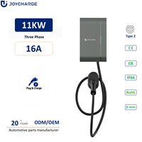 Pengisi Daya Kendaraan Listrik 11kW untuk Rumah, Terpasang di Dinding, EVSE Tipe 2, Steker 16A, Siap Pakai, Tahan Cuaca IP66, Tahan Air, dengan Sertifikasi CE/CB