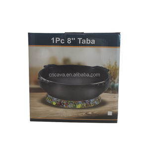 2021 nuovo disegno della novità classica ciotola di ceramica per etiope cibo <span class=keywords><strong>taba</strong></span> con decal bianco - Product Image 5