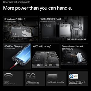 Versión Global OnePlus Open 5G LTE, Teléfono Inteligente de 16GB+512GB, Pantalla de 7.82 Pulgadas, Android 14, Procesador Qualcomm Snapdragon 8 Gen 2 Octa Core, NFC, 5G - Product Image 6