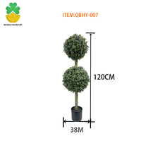 Arbre Bonsaï Artificiel H120CM Feuille de Menthe Double Boule, Fait Main, Écologique, Imperméable, pour Intérieur, Extérieur, Maison, Scène de Mariage