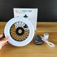 Usine en gros shisha accessoires 6 pouces RVB LED avec narguilé de charge led shisha fumée led lampe annulaire