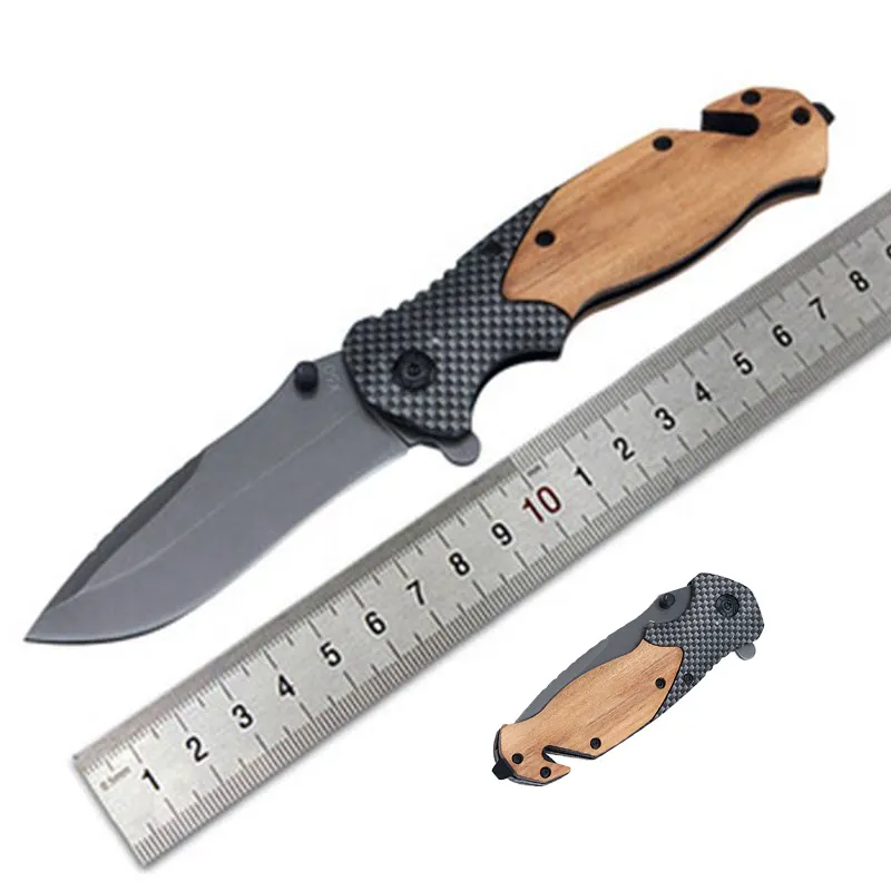 The Best Selling Survival Camping Tactical Outdoor Pocket Knife Folding Knife With Wooden Handle