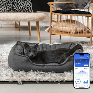 Lit intelligent pour animaux de compagnie de haute qualité avec moniteur de santé : suivi du rythme cardiaque, de la fréquence respiratoire et des modes de sommeil, en flanelle, pour la maison et la clinique - Product Image 4