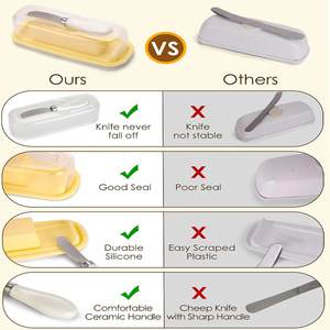 Meilleures ventes : Beurrier hermétique avec couvercle et couteau, idéal pour comptoir ou réfrigérateur - Product Image 4