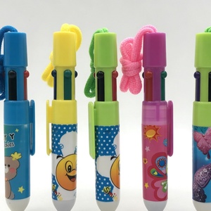 4 in 1 Multicolor Novelty Cute Kawaii Ballpoint <b>Pens</b> with 1.0mm Writing Width Portable Rope for Office & School Use - Product Image 2
