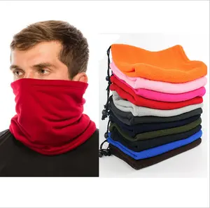 Multifunction Fleece Bandana Spot Wholesale Face Neck Gaiter Plain Colors Warmer Cycling Polyester Fleecy Snood Mask