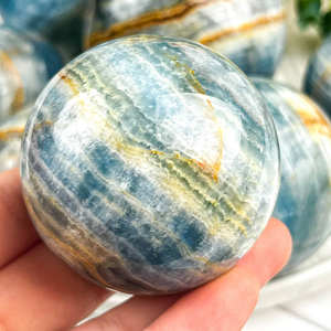 Prix de gros - Pierre de guérison - Boules de cristal polies - Sphère d'onyx bleu pour la décoration Feng Shui - Product Image 6