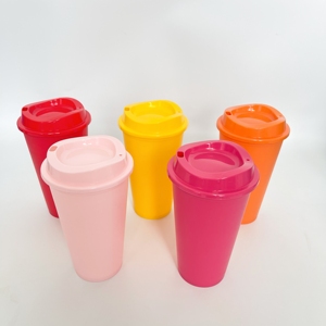 Promotional Custom Logo Printed Reusable 16oz Hard PP <b>Plastic</b> <b>Drinking</b> Mugs & <b>Cups</b> with Lids for Factory Operations - Product Image 2