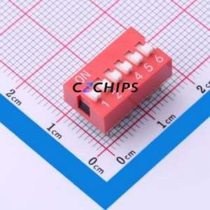 SMQS-06R-TP DIP Switch Switch ( Type: Flat Toggle, Raised Type )( Number of Switch Sections: 6 )( Lead Spacing: 2.54mm ) - Product Image 1