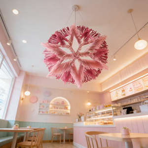 Lámpara Colgante Minimalista <span class=keywords><strong>de</strong></span> Doble Capa con Forma <span class=keywords><strong>de</strong></span> Flor Rosa, Tapiz <span class=keywords><strong>de</strong></span> Macramé, Decoración <span class=keywords><strong>de</strong></span> Pared <span class=keywords><strong>para</strong></span> el Hogar, Lujo <span class=keywords><strong>para</strong></span> Bodas - Product Image 4