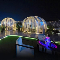 Maison à bulles moderne en polycarbonate miniature avec salle de bain, dôme transparent en EPS