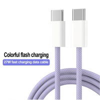 Câble de charge rapide USB-C vers Type-C MFI en nylon tressé pour iPhone 11-16 Pro Max, appareil photo et ordinateur