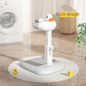 Support de bain debout pour enfants à <span class=keywords><strong>hauteur</strong></span> réglable avec tabouret et jouet canard qui fait du bruit, aide au bain pour bébé sûr et amusant - Product Image 6