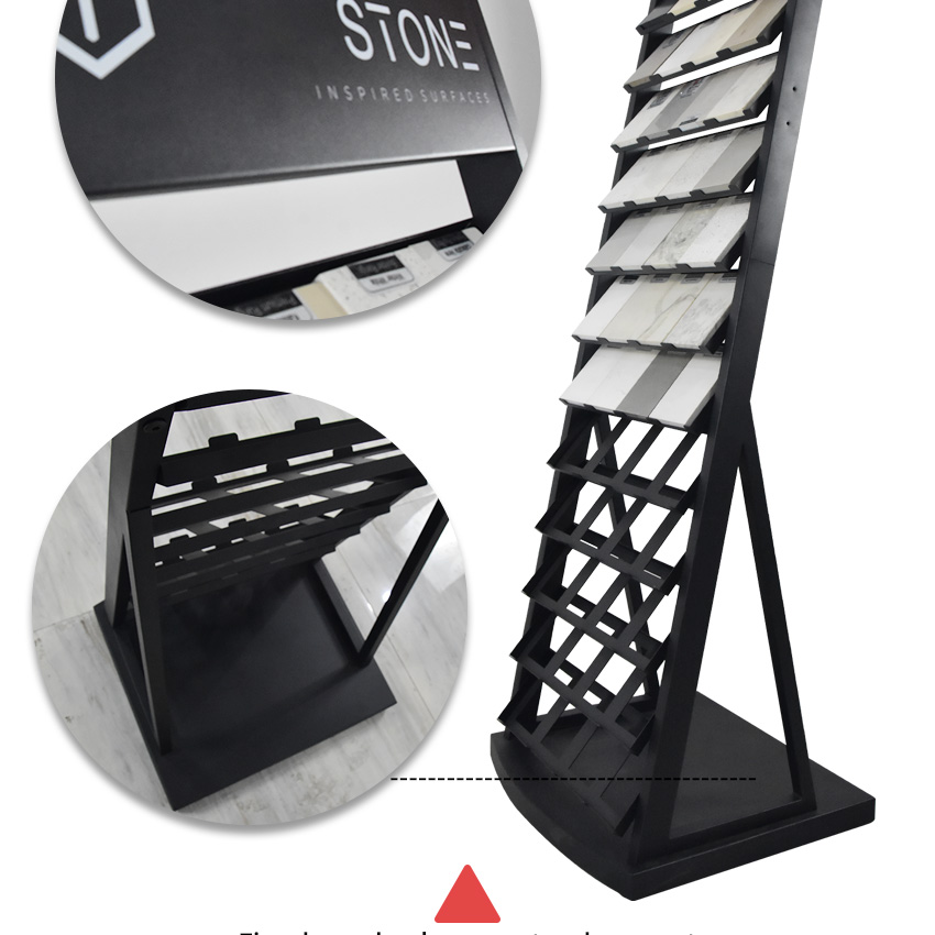 Venda imperdível Torre de cerâmica personalizada mostrando suporte de chão de amostra de porcelana de quartzo, granito, azulejos de mármore, estante de exposição de pedra