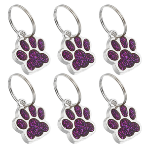 Factory Wholesale Zinc Alloy Identity Brand Claw Print Round Hanging Tag Engraveade Pet Collar Hanging Cat Dog Tag - Product Image 1