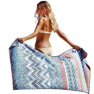Gahumi Prix d'usine Serviettes de plage promotionnelles à séchage rapide Serviette de plage en microfibre à impression complète de conception la plus récente - Product Image 2