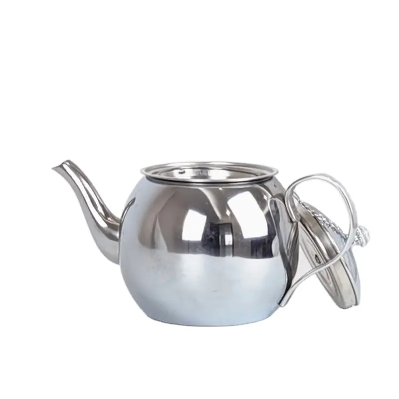 Metal Gooseneck su ısıtıcısı kapağı gümüş cilalı çay demlik isıtıcı paslanmaz çelik demlik elektrikli indüksiyon çaydanlık