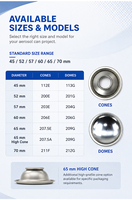 Kit de dômes coniques pour aérosols 45 mm 112E 113G, embouts en fer blanc pour emballages de désodorisants