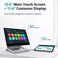 Windows New Generation All in One Ultra-slim Dual Touch Screen Cash Register Pos Terminal Point of Sale System